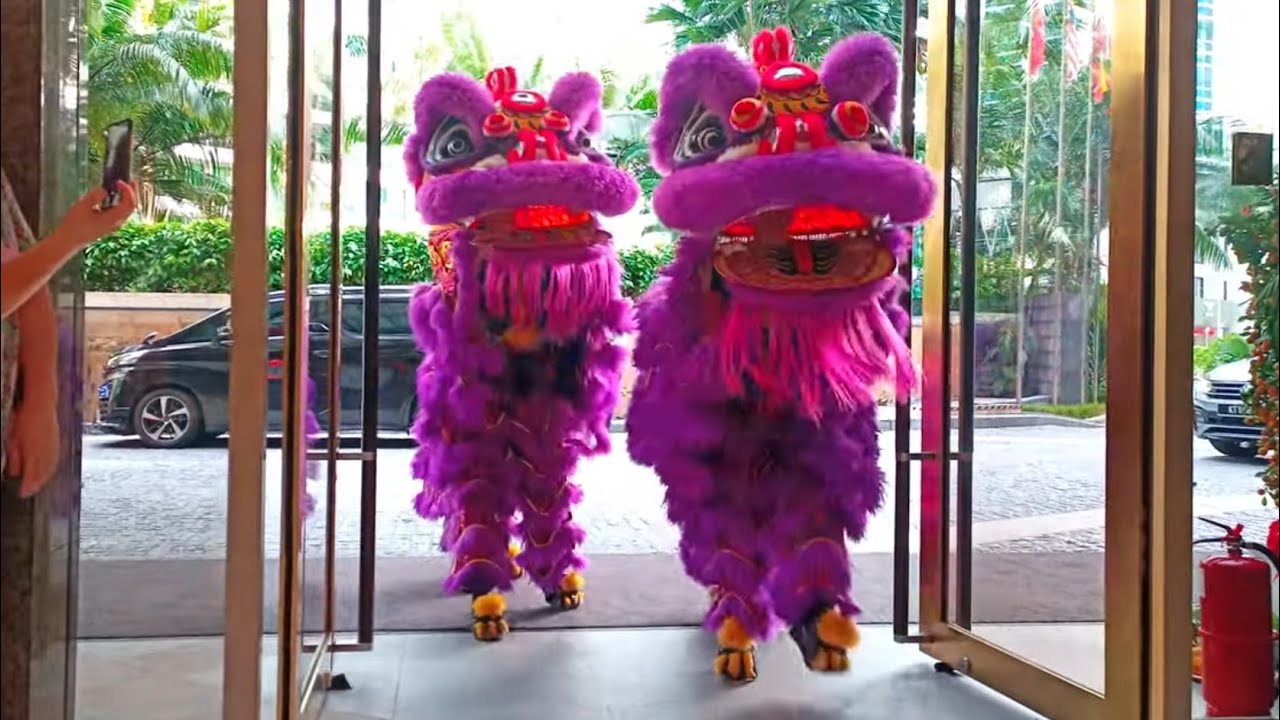Acrobatic Purple Lion Dance