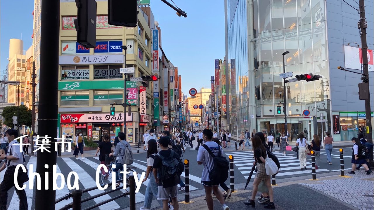 4K a-Ride&Walk around in Chiba Sta. (PM)　千葉市 中央区 千葉駅周辺 (夕方)