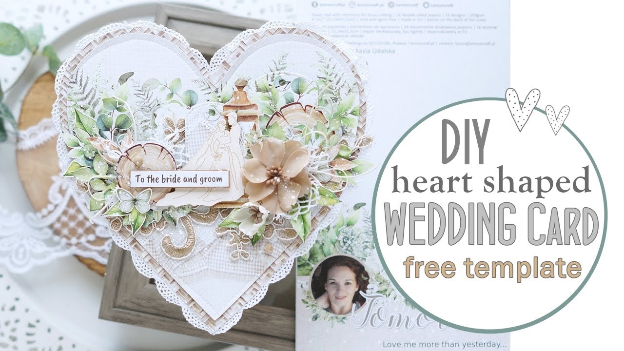 How to Make Heart Shaped Card - Cardmaking Tutorial - Free Template