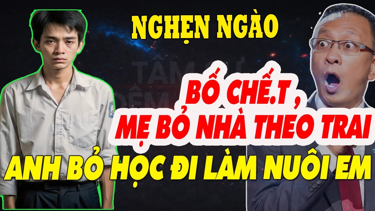 TÂM SỰ ĐÊM KHUYA : [ NGHẸN NGÀO ]  BỐ CHẾT , MẸ BỎ ĐI THEO TRAI , ANH 18 BỎ HỌC ĐI LÀM NUÔI 2 EM NHỎ