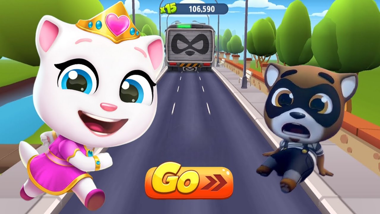 Talking Tom Gold Run Game - Princess Angela vs Raccoon Boss Fight📍Funny Race Competition📍Android/iOS