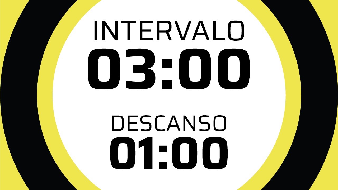 Interval Timer ⏳ | 3 minutes #intervals ⏰ | 1 minutes break | No music