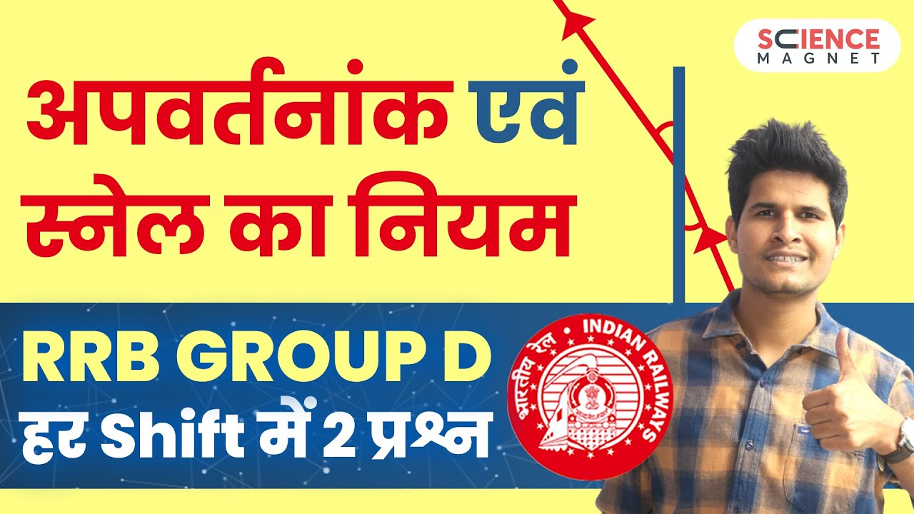 Railway Group D 🤩 Refractive Index & Snell's Law (अपवर्तनांक एवं स्नेल का नियम) #neerajsir