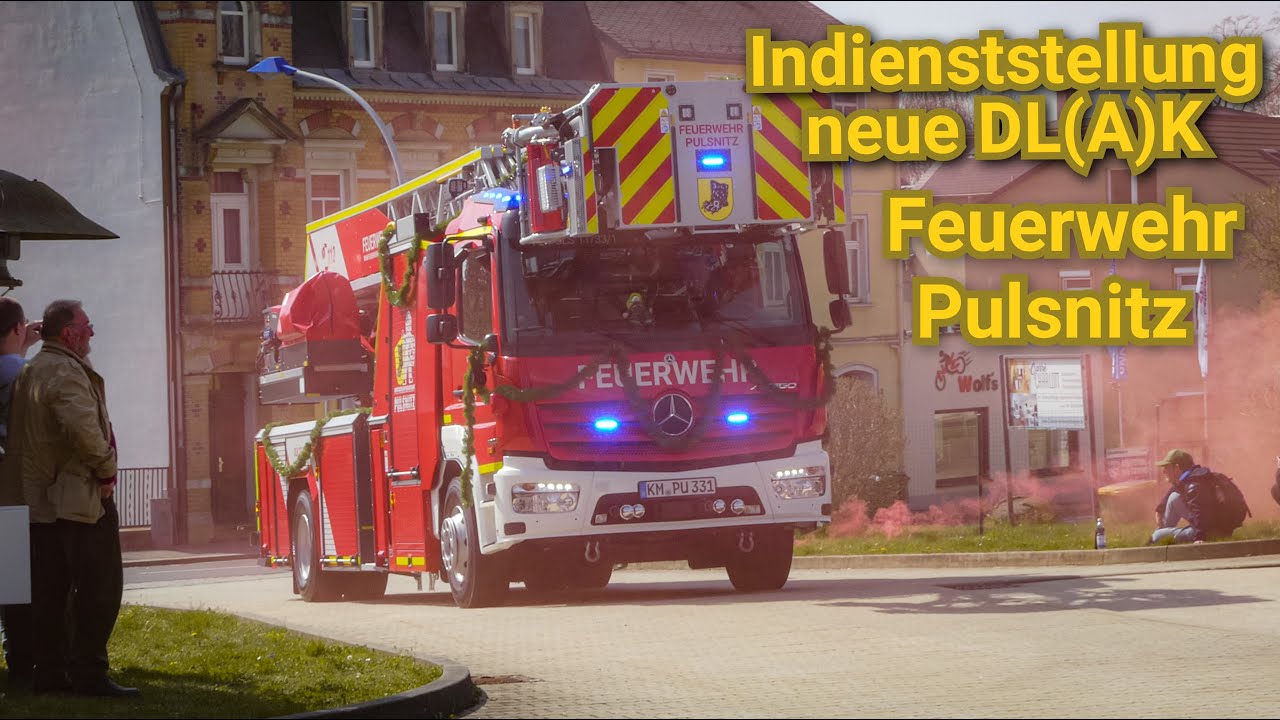 Feuerwehr Pulsnitz: Neue Drehleiter DLA(K) 23/12 in Dienst gestellt  - letzter Funkspruch  alte DLK