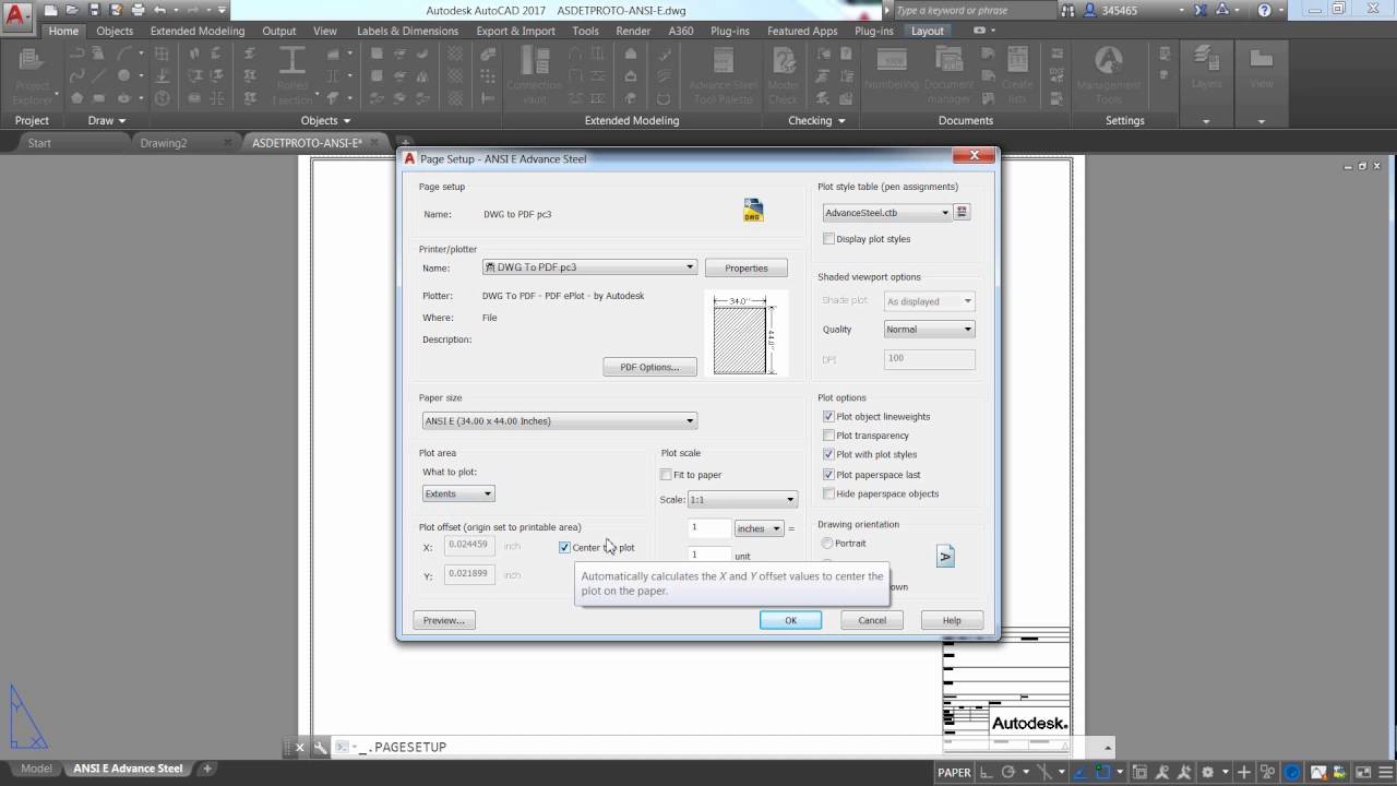 Advance Steel - Protoypes Configuration - Units and Paper Size