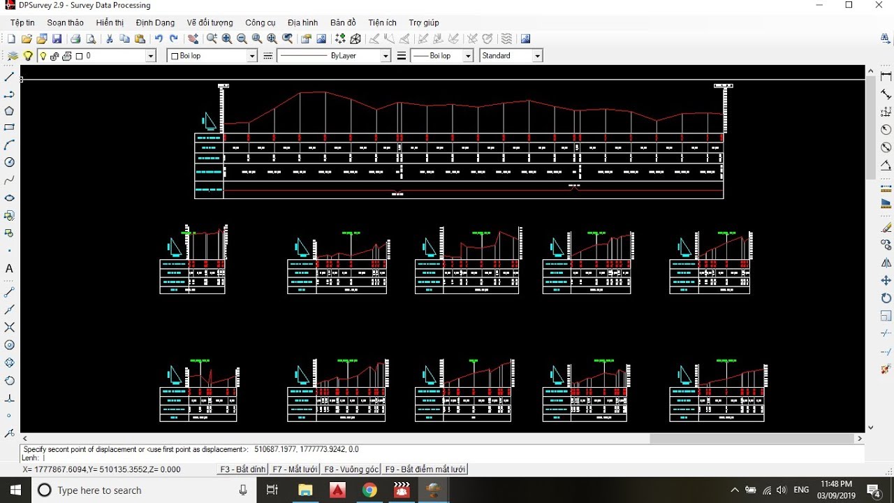 VẼ TRẮC DỌC - TRẮC NGANG TRÊN DPSURVEY