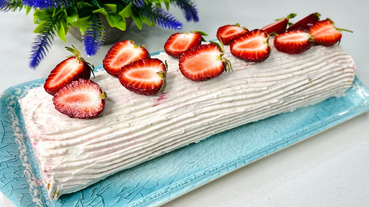 Жудаям мазали  чайнамасдан ютадиган РУЛЕТ😋Рулет как облако и без трешин