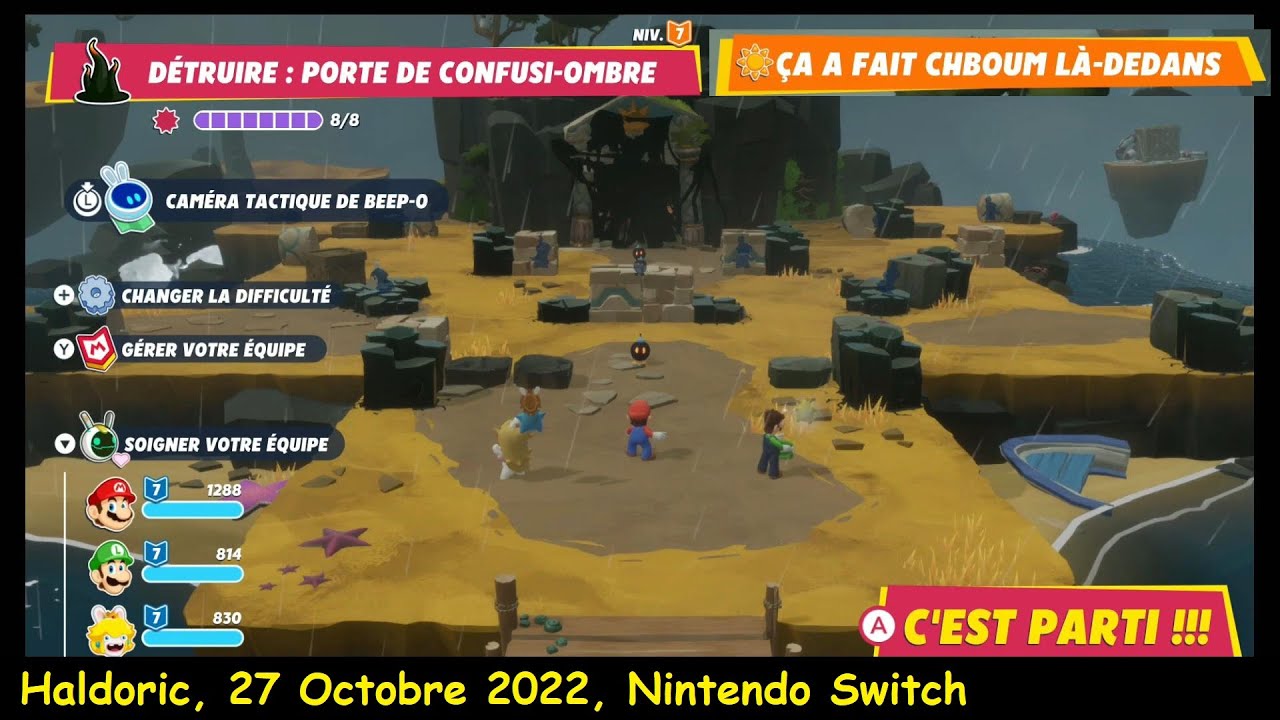 Mario + Les Lapins Crétins Sparks Of Hope Ca a fait Chboum là-Dedans Détruire Porte de Confusi-Ombre