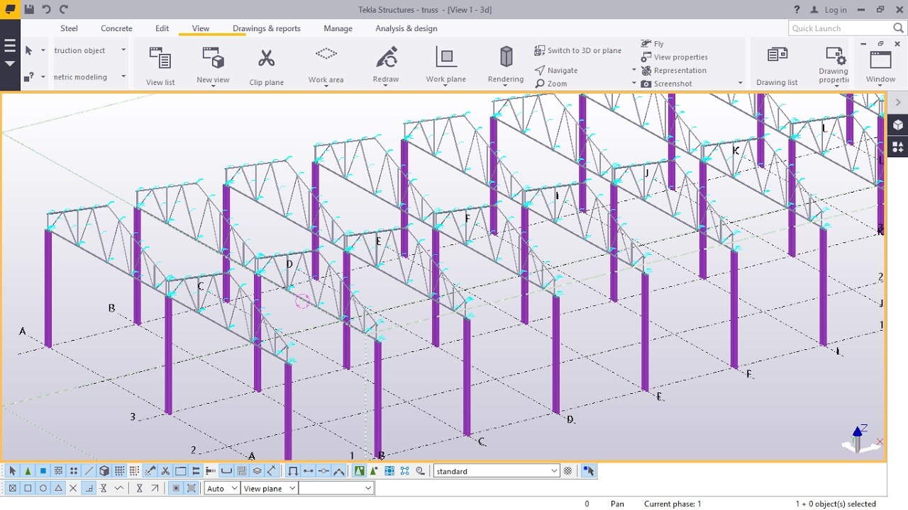 Create a double Span Truss in Ten Minutes in Tekla Structures