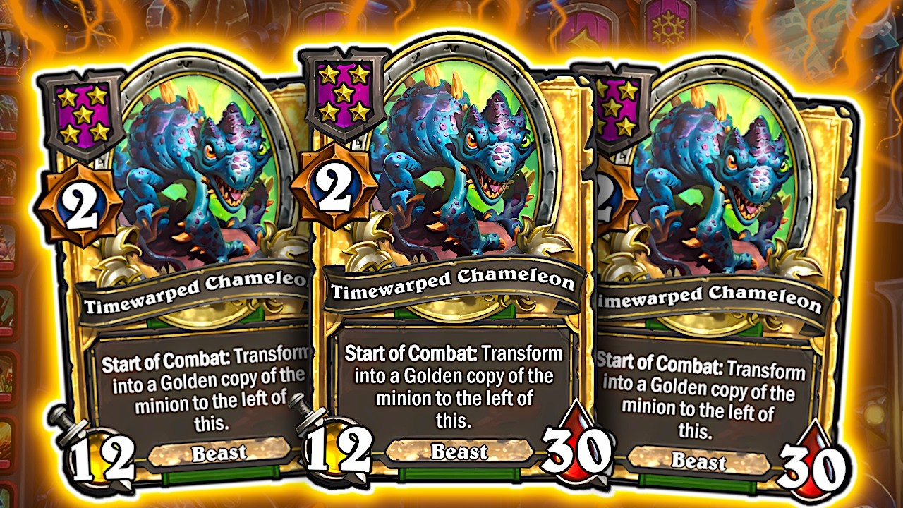 I Have THREE Golden Chameleons?! | Hearthstone Battlegrounds