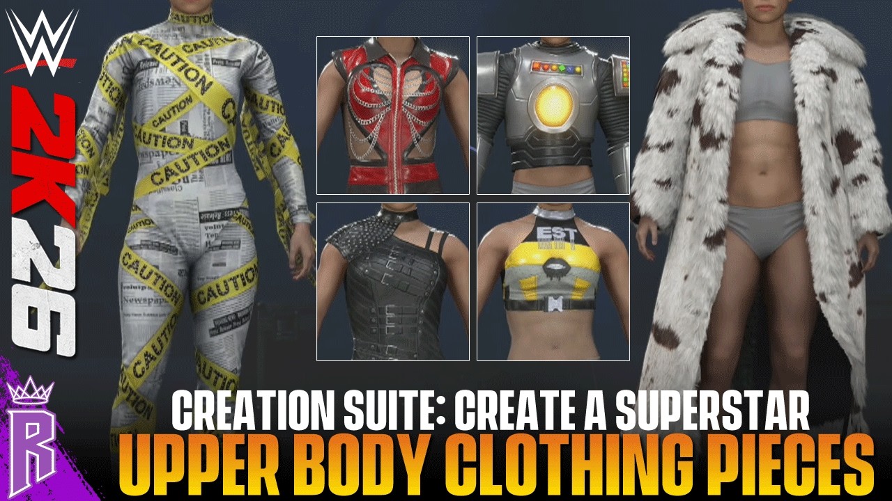 WWE 2K26 Creation Suite: All Upper Body Clothing Pieces #WWE2K26