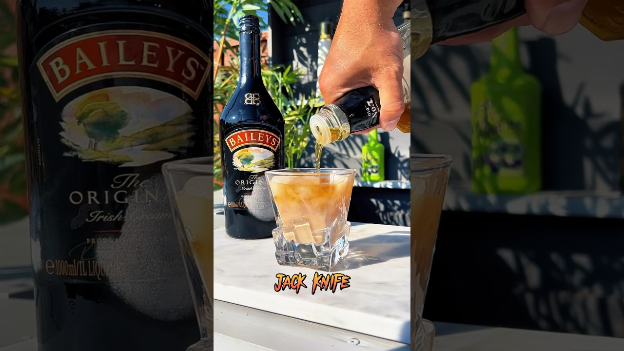 The Jack Knife Cocktail - Baileys + Jack Daniels with ice 🧊🥃#jackdaniels #baileys #jackknife