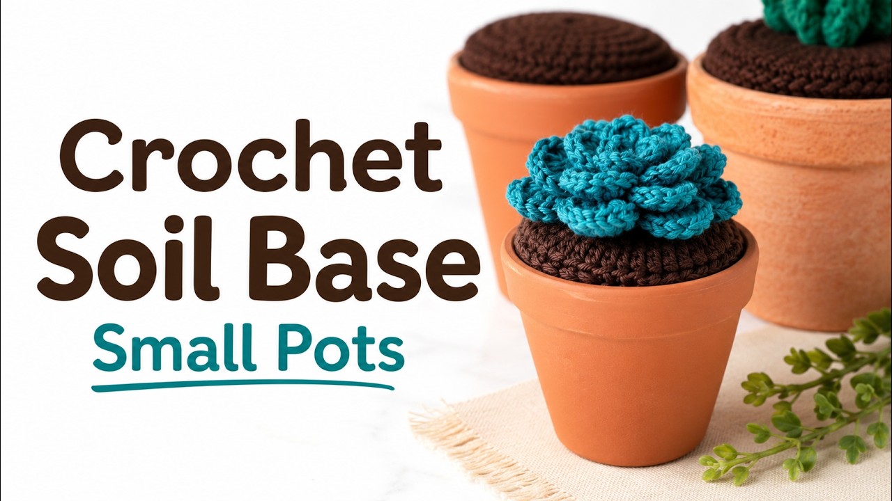 Crochet Soil Base for Crochet Flower Pots | EASY | The Crochet Crowd