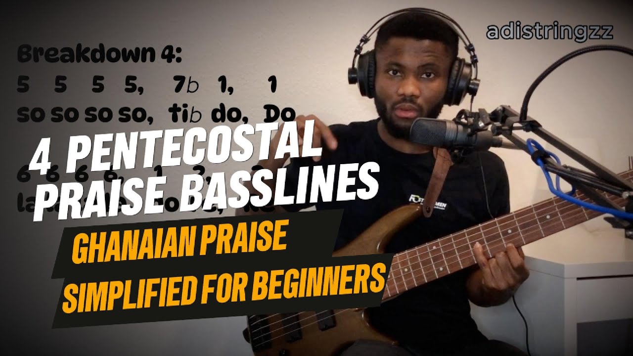 4 SIMPLIFIED GHANAIAN (PENTECOSTAL) PRAISE BASSLINES || BEGINNER TUTORIAL