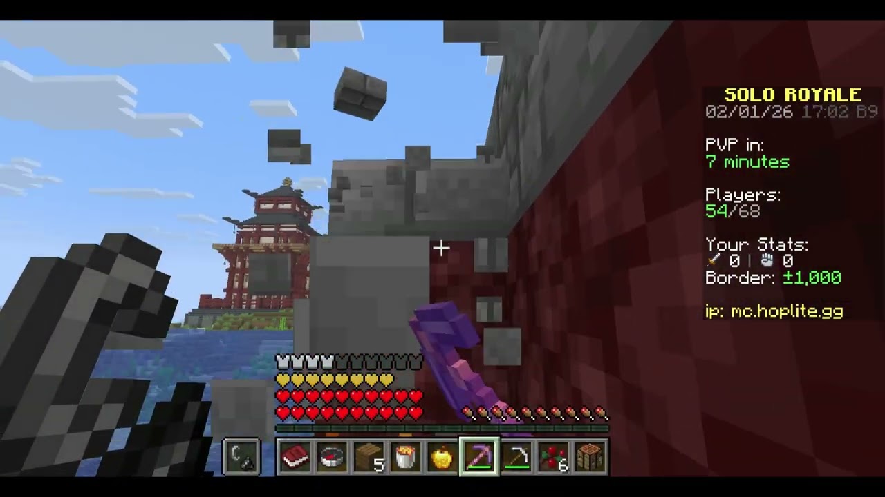I played a game of Hoplite battle royale in Minecraft.