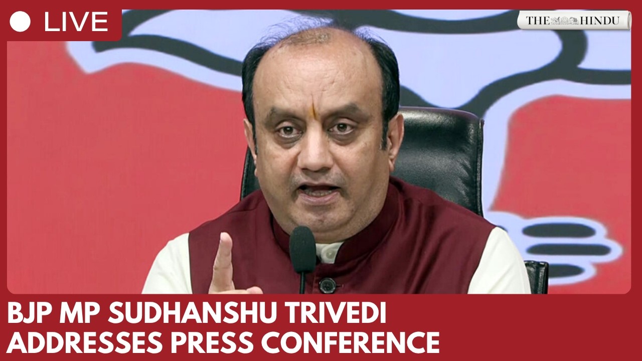 BJP MP Sudhanshu Trivedi addresses press conference in New Delhi