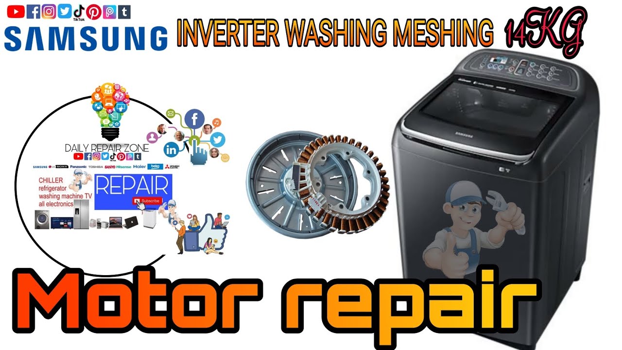 How to repair Direct drive motor DDR / Samsung inverter washing meshing /slow wash & not spinnin