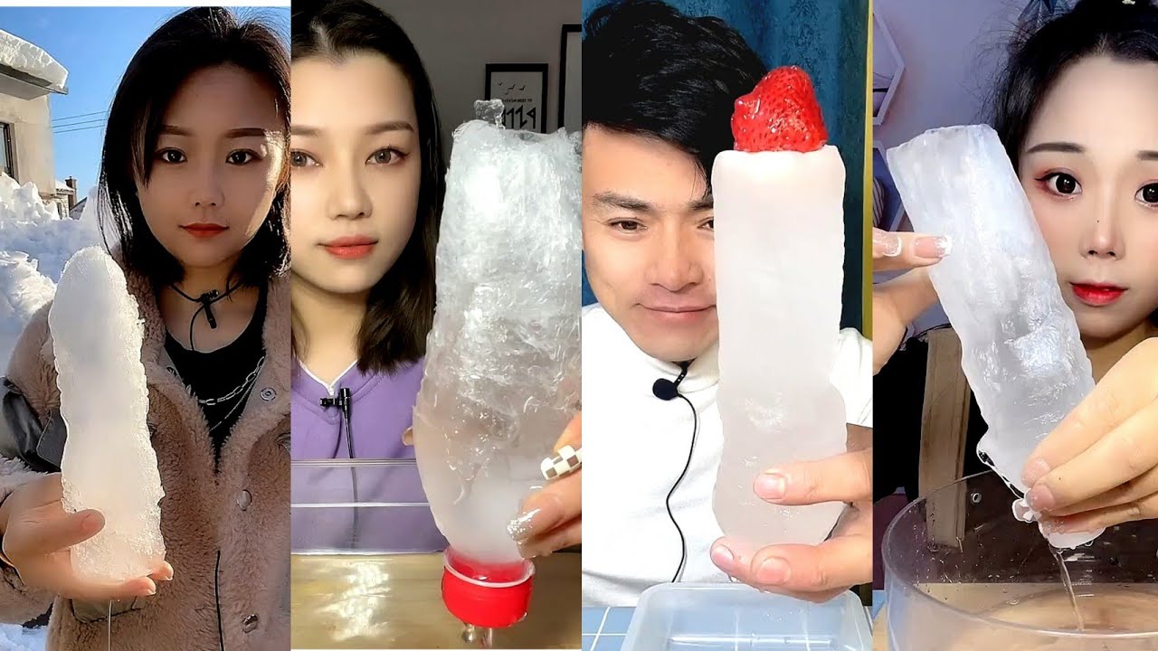 ASMR WATER BOTTLE ICE EATING
