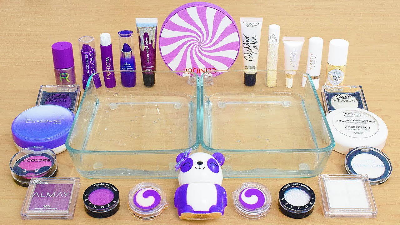 Purple Swirl - Mixing Makeup Eyeshadow Into Slime ASMR