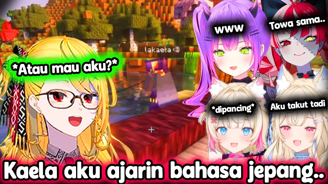 Kaela When Doing Fuwamoco, японский язык преподавала Towa ww..【Hololive】