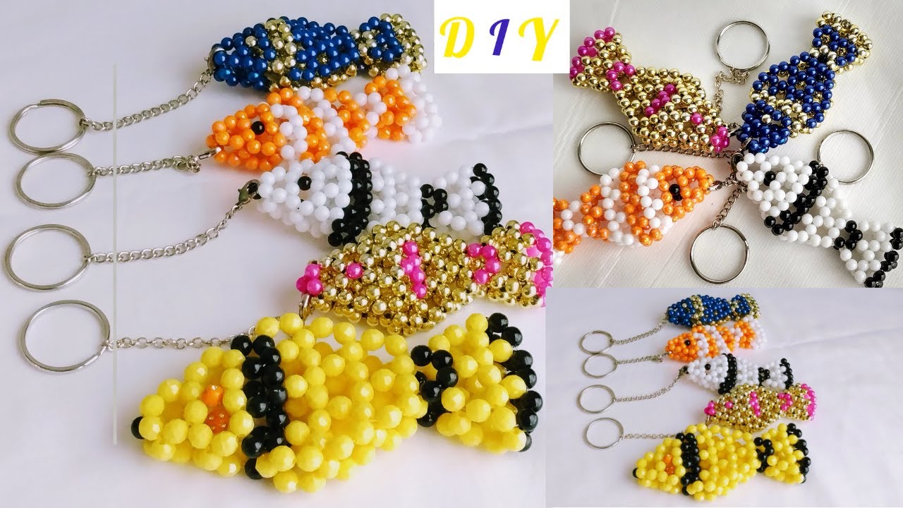 HOW TO MAKE A BEADED FISH KEY CHAIN// KEY HOLDER // SIMPLE KEY CHARM//DIY BEADED CHARM//ACCESORIES