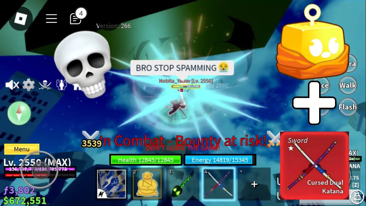 Budda + Cursed dual katana (CDK) combo 💀 insane spam 💀