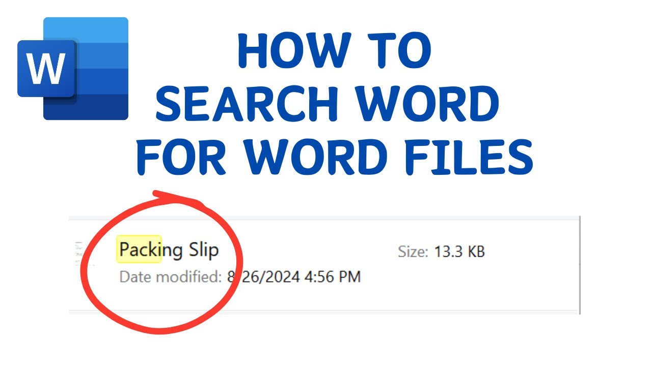 HOW TO SEARCH Word FOR Word FILES IN WORD