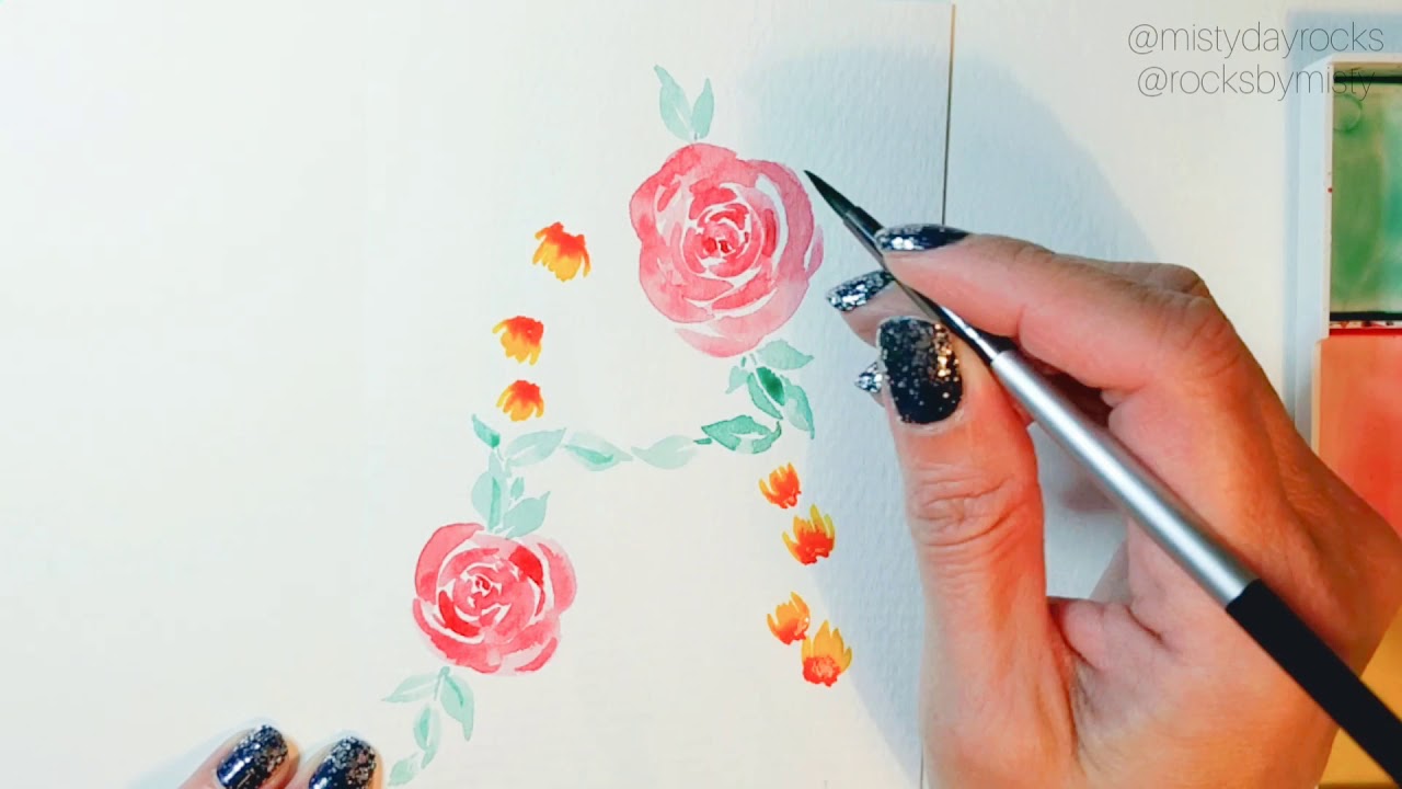 Watercolor Floral Letters, Tutorial, Painting Flowers