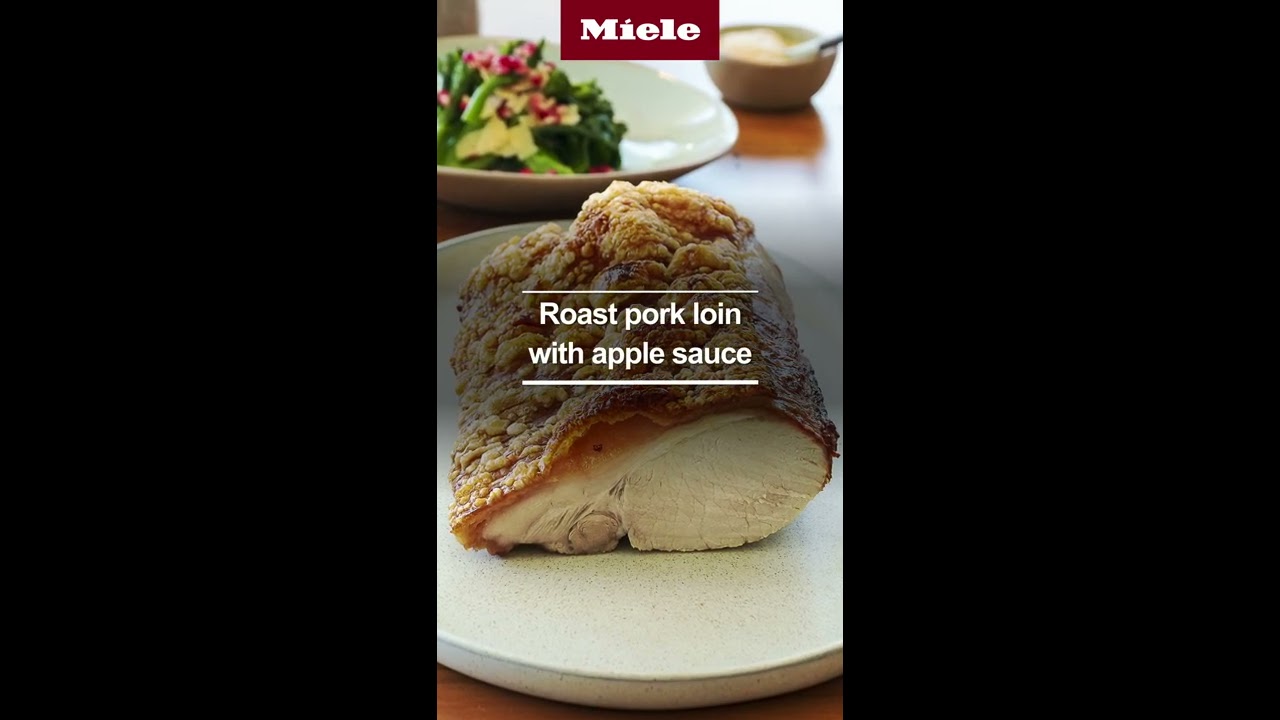 Roast pork loin with apple sauce