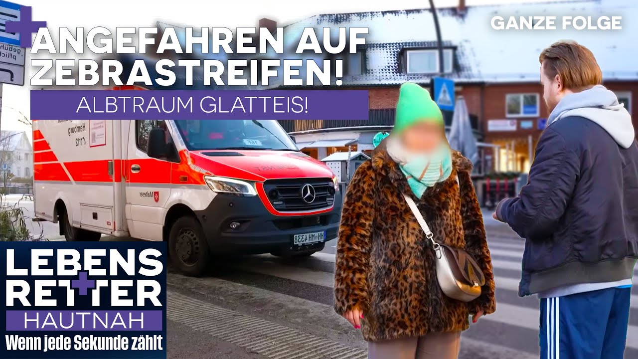 Glatteis-Falle Zebrastreifen: Auto erfasst Fußgängerin! | Lebensretter hautnah