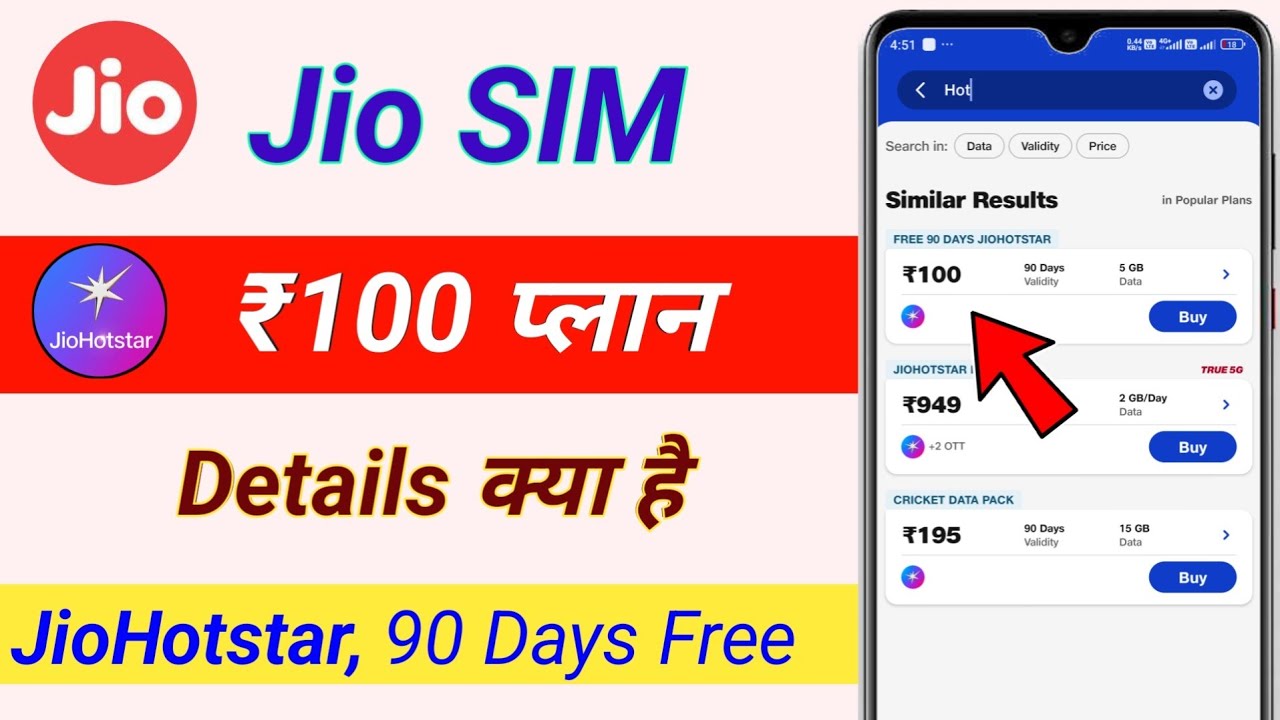 Jio sim ₹100 plan details / jio sim new recharge plan details