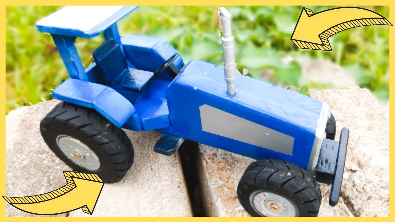 Trator de Madeira DIY Miniatura Resistente!