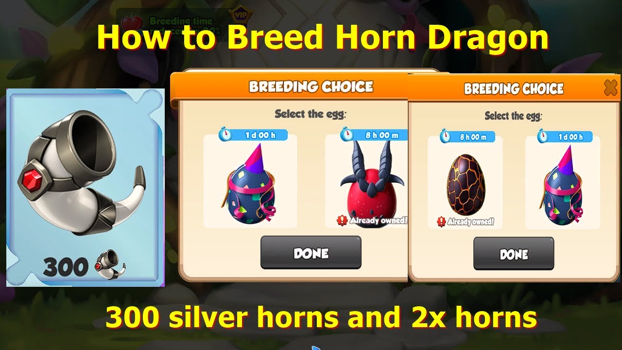 How to Breed Horn Dragon-Dragon Mania legends | Got 2x Horn dragons | got 300 silver horns drop