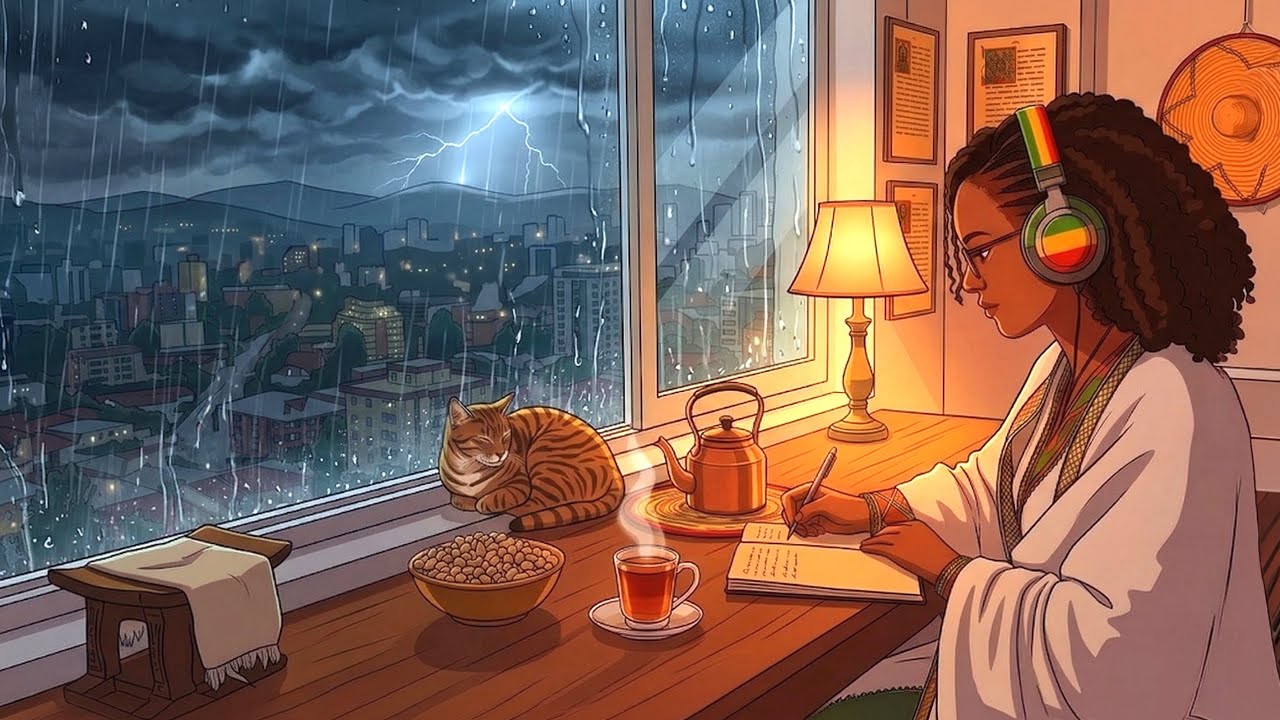 Ethiopian Lofi Beats to Study & Relax | Rainy Night Sessions