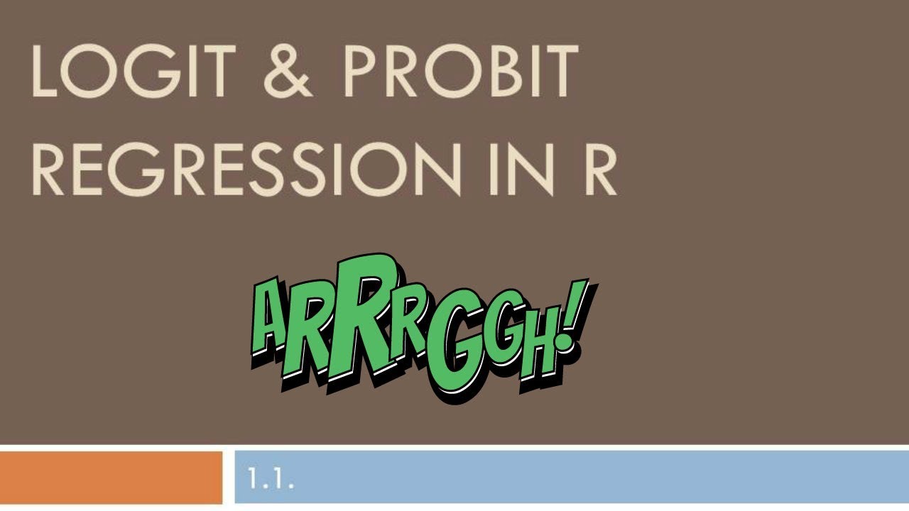LOGIT & PROBIT REGRESSION IN R!!! #1.1