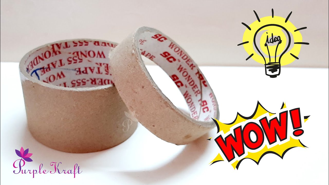 Recycled tape roll gift box |  Best out of waste | DIY recycle gift idea | Purple Kraft