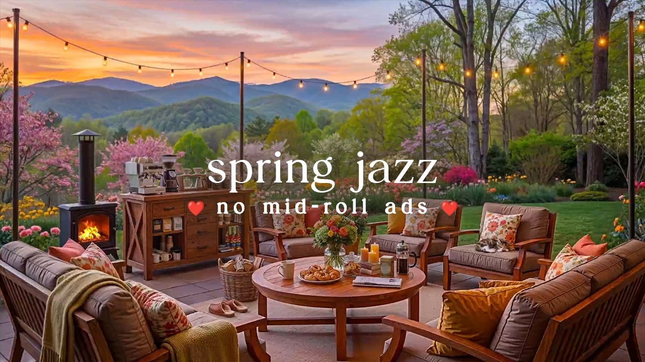 🌸 Spring Jazz (NO MID-ROLL ADS) &ndash; Warm Caf&eacute; Ambience for Relaxation & Focus