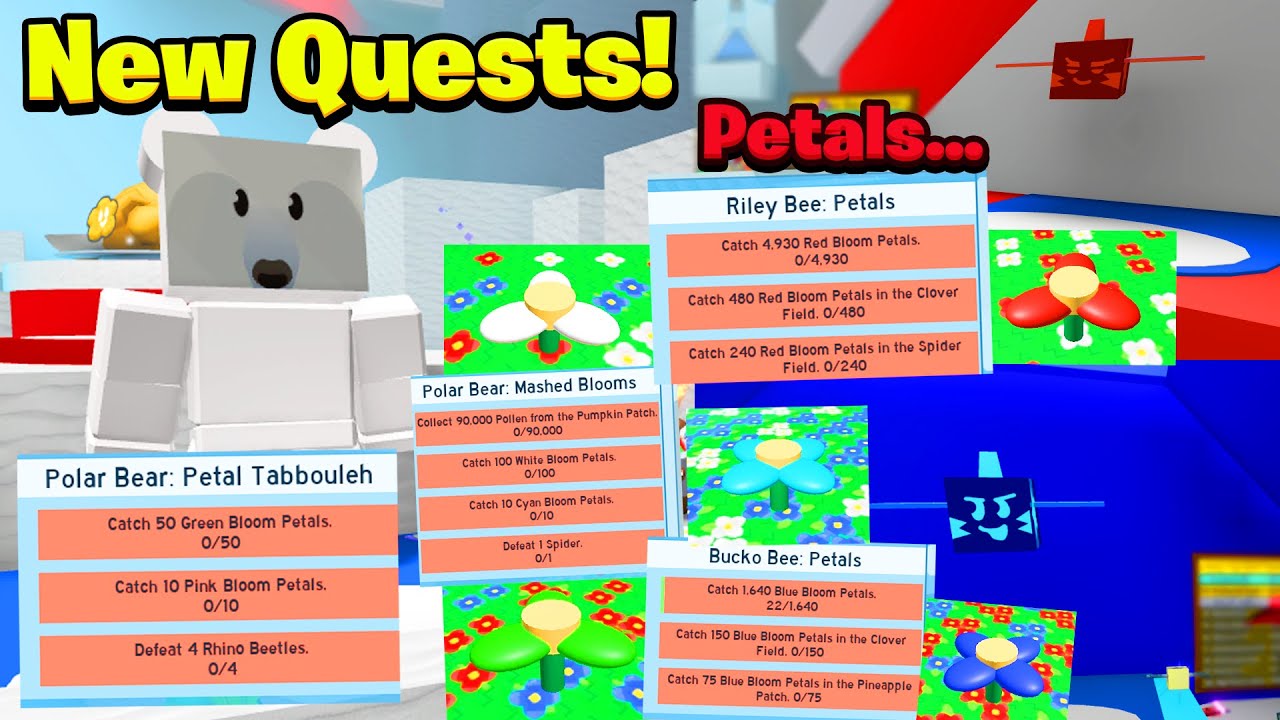 New Polar Bear, Riley Bee, & Bucko Bee Quests Are PAINFUL... Non Macroable! (Bee Swarm Simulator)