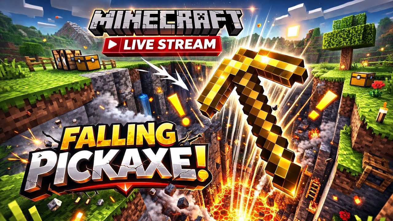🔴 Minecraft Falling Pickaxe Live part-38 #shorts  #live