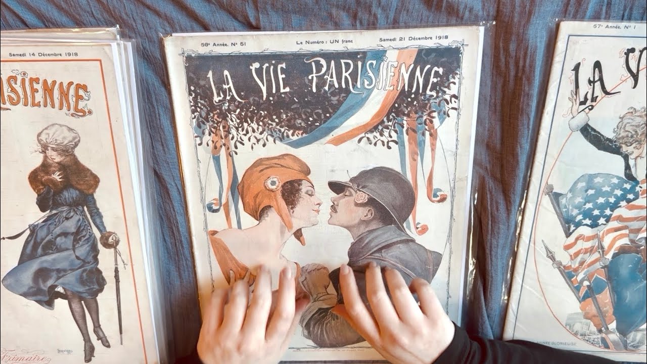 ASMR Antique Magazine Flip Through: 1918 La Vie Parisienne