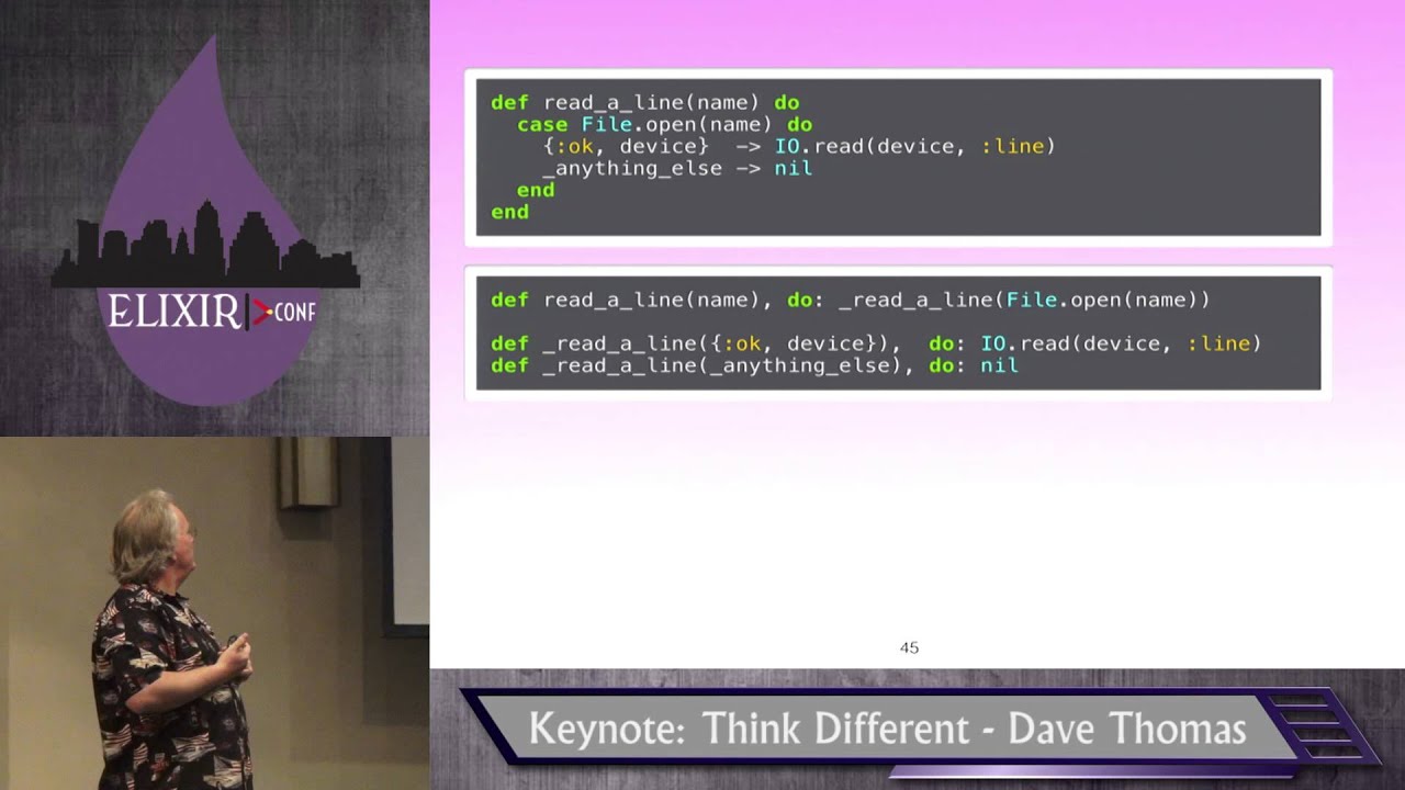 Elixir Conf 2014 - Keynote: Think Different by Dave Thomas