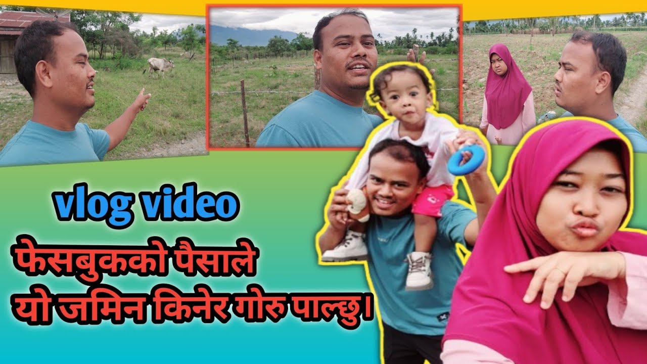 फेसबुकको पैसाले यो जमिन किनेर गोरु पाल्छु। 😘😘 my vlog video
