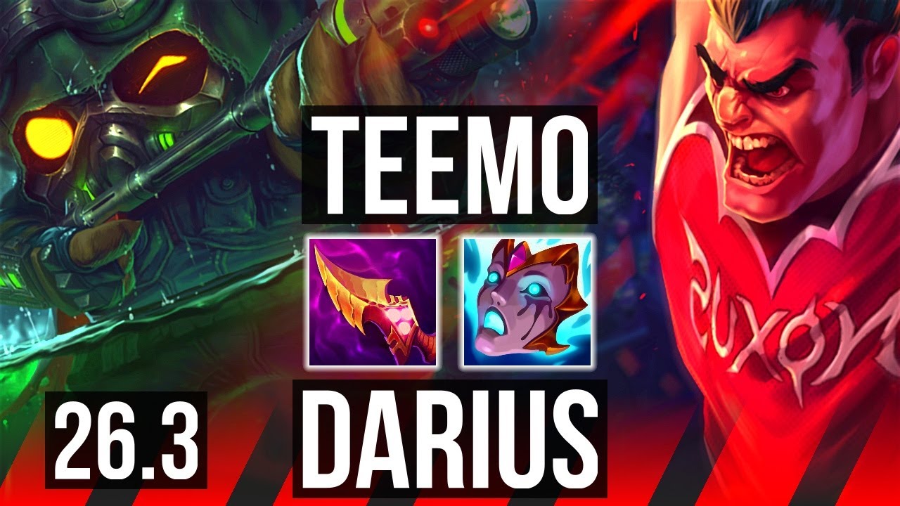 TEEMO vs DARIUS (TOP) | Perfect KDA: 6/0/7 | KR Challenger | 26.3