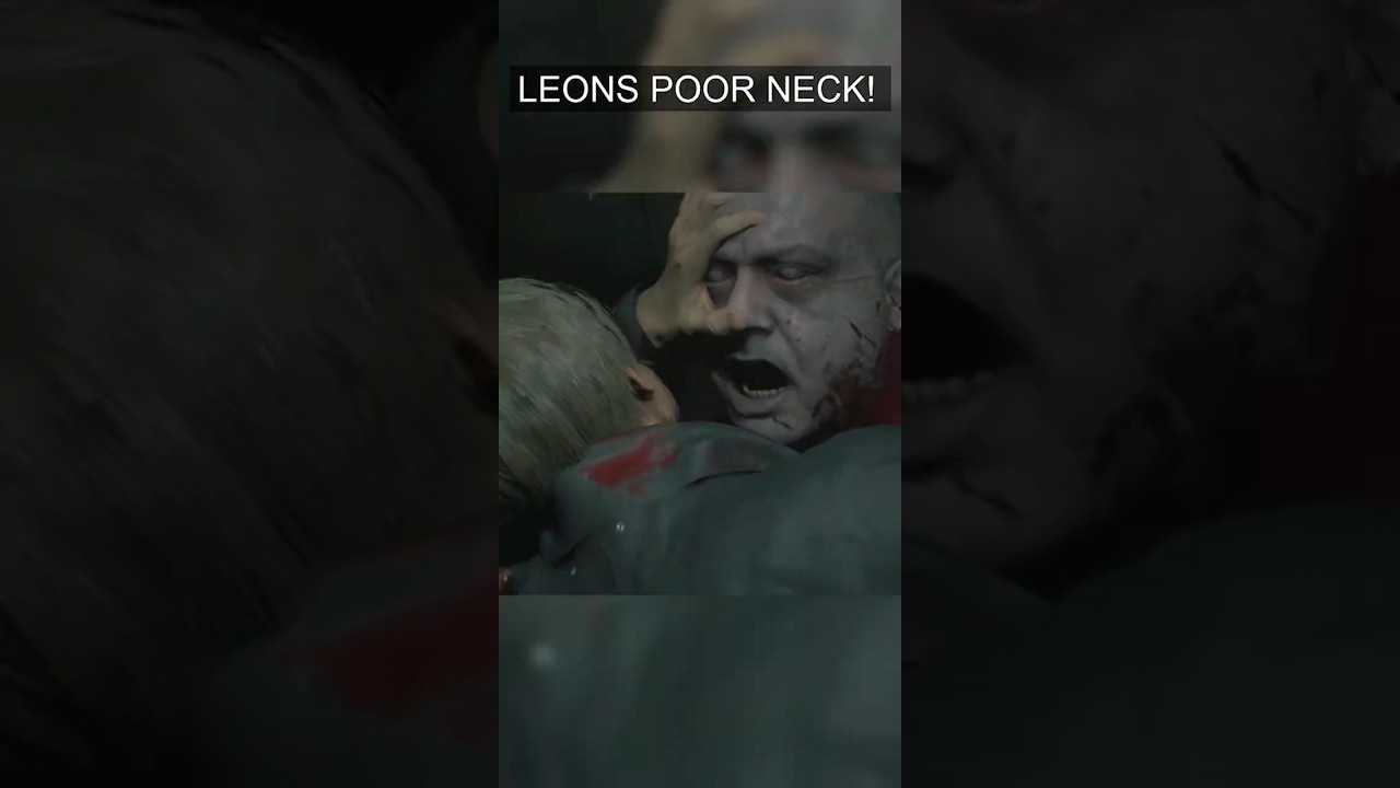 LEONS POOR SUPPLE NECK!!! #shorts #residentevil #leonskennedy #gaming