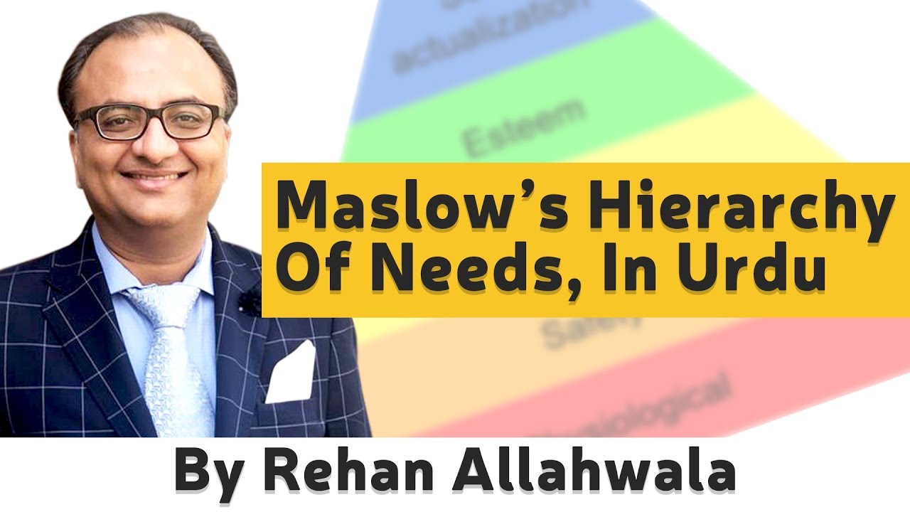 Maslow's Hierarchy Of Needs In Urdu By Rehan Allahwala