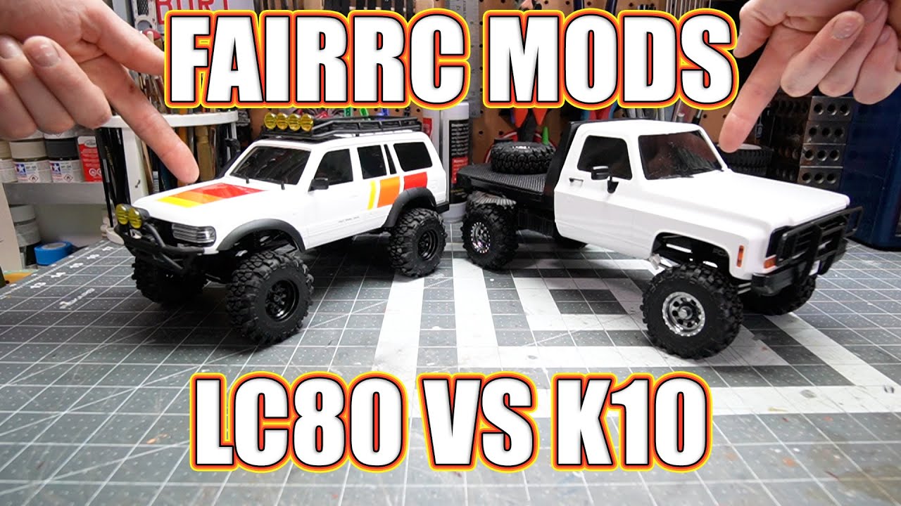 FAIRRC MODS FMS FCX18 MADNESS: Tri-Color LC80 VS Flatbed K10 - BENCH REVIEW EDITION