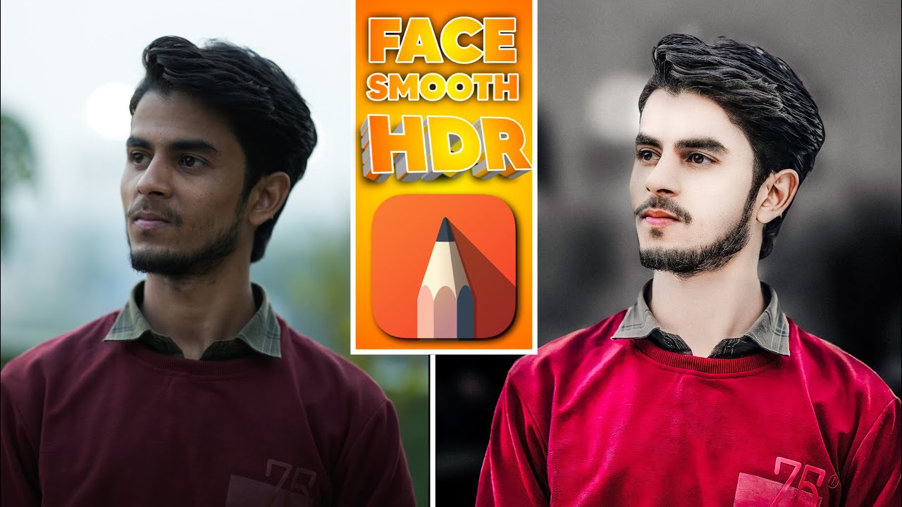 Face ko White Aur Face HDR Effect Kaise Kare || Face Smooth + Gora Kaise Kare || SketchBook Editing
