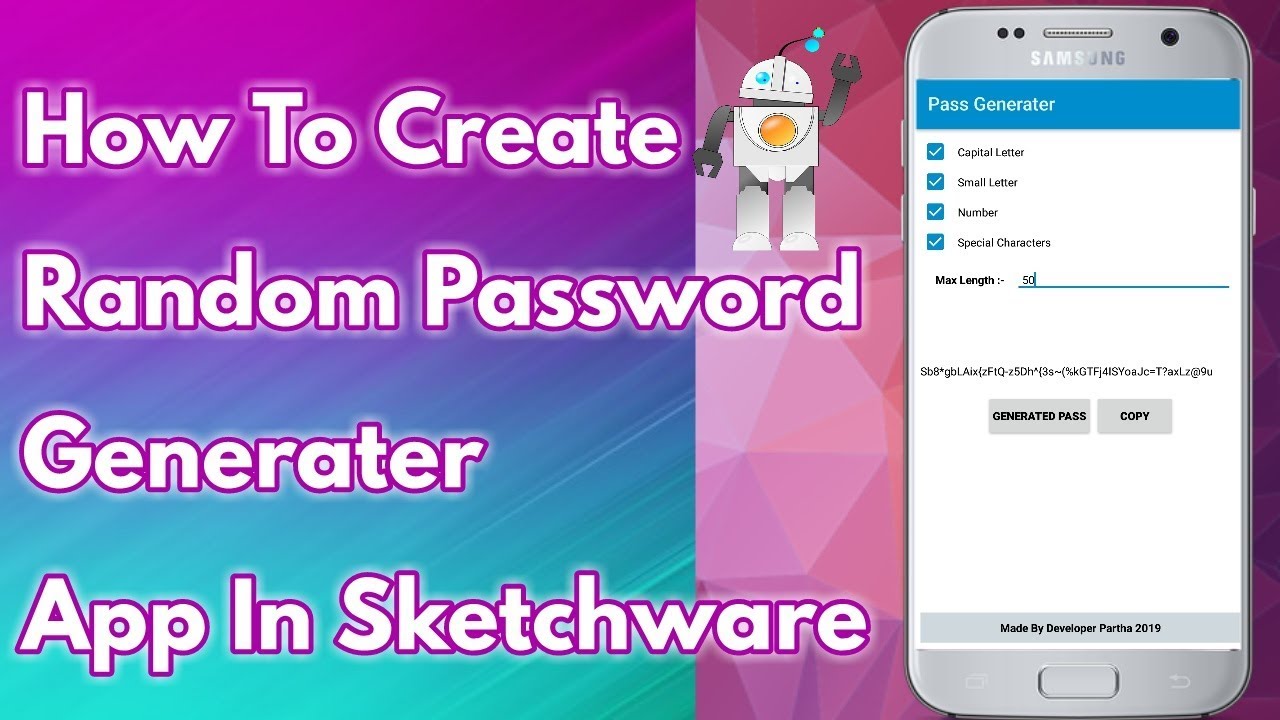 How To Create Random Password Generator App In Sketchware