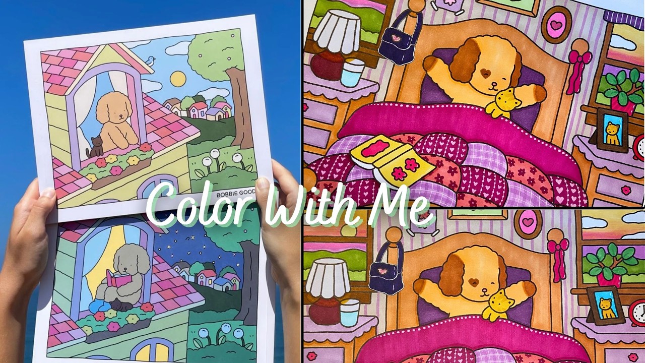 ☀️ Good Morning Color With Me | Bobbie Goods Day and Night Coloring Book