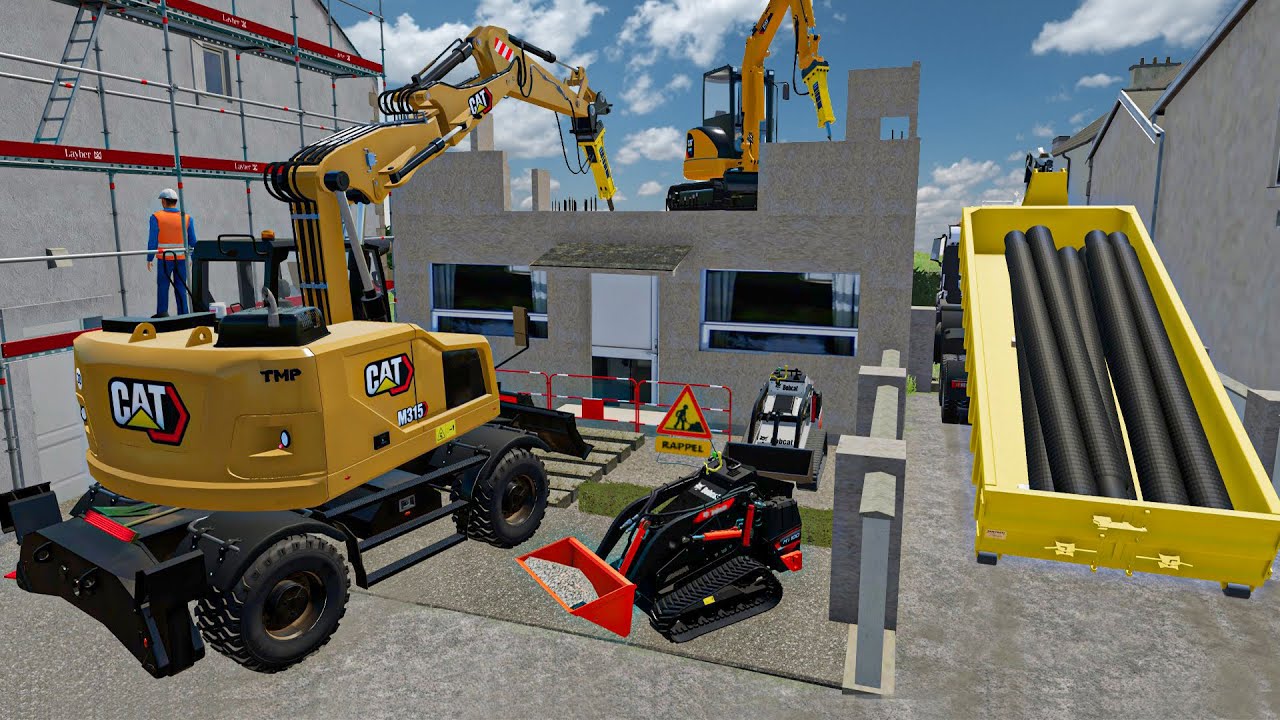 Destruction d'une maison à 3 étages en pleine ville | Farming Simulator 22 tp